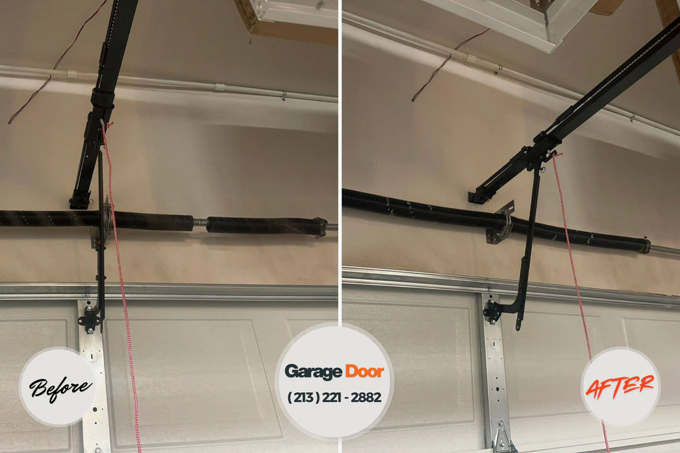 Before and after: garage door repair Spiro, OK